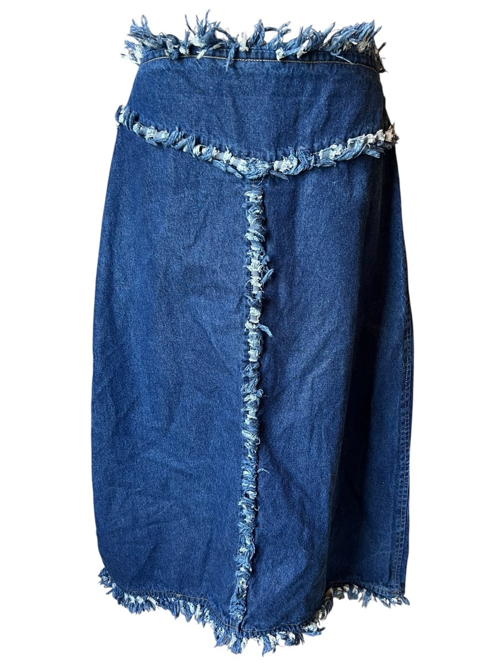 Vintage Y2K Starwear Redefined Denim Fringe Skirt